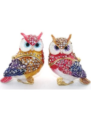 Swarovski Taşlı 2'li Baykuş Seti