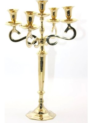 Pirinç 5'li Şamdan