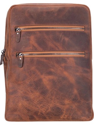 Hidden Castle Deri Sırt Çantası Antik Kahverengi