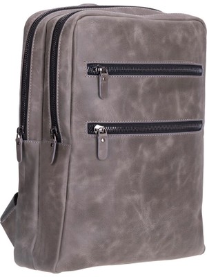 Hidden Castle Deri Sırt Çantası Antik Gri