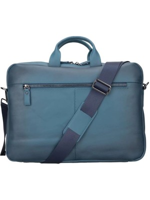 Apollo 15-16 Inç Deri Laptop Çantası BRN4EF Mavi