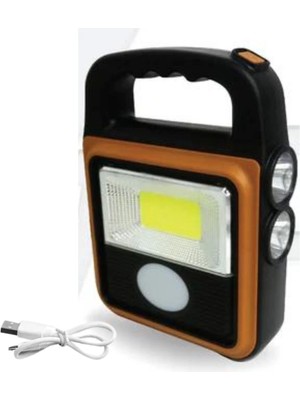 Ürün Gezegeni® Taşınabilir 4 Farklı Fonksiyonlu Güneş Enerjili ve USB ile Şarj Olabilen Portatif LED Işıldak HS-8020