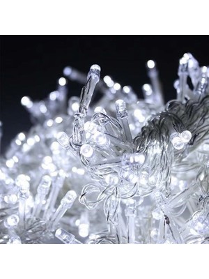 100 Ledli 8 Fonksiyonlu 10 Metre LED Aydınlatma Dekor Lambası (Beyaz)