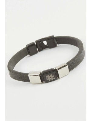 Kare Kaliteli Suni Deri Bileklik