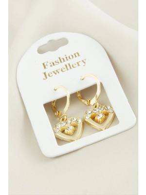 Ay Yıldız Taşlı Küpe