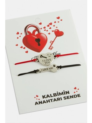 2 Adet Kalp Anahtar Ip Bileklik