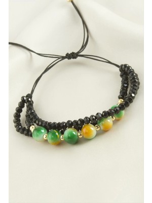 3'lü Kristal Boncuk Zincirli Bileklik