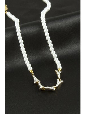 Eyfel Kuesi Inci Lüks Çelik Kolye