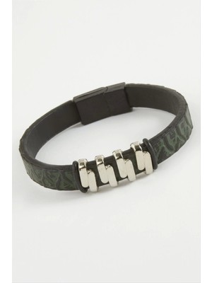 Zikzak Kaliteli Mıknatıslı Suni Deri Bileklik