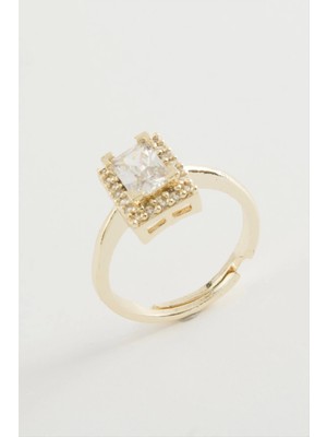 Dikdörtgen Tek Taşlı Yüzük