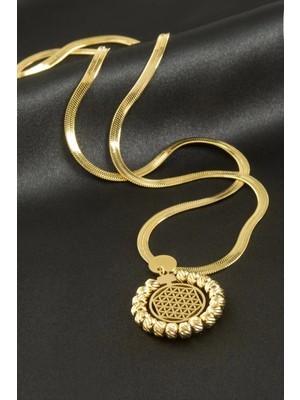 Yaşayan Italyan Zincirli Lüks Çelik Kolye