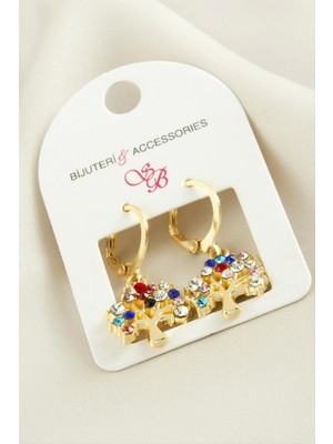 Hayat Ağacı Taşlı Küpe