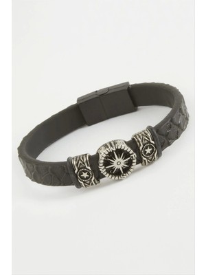 Yıldız Kaliteli Mıknatıslı Suni Deri Bileklik