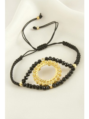 Çyrek Altın Koyulabilir Kristal Taşlı Bileklik