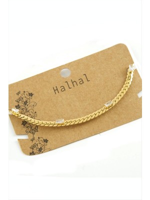 Zirkon Taşlı Burgulu Lüks Çelik Halhal