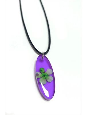 Kartopu Çiçeği Oval Epoksi Kolye