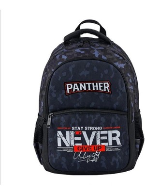 Panther PT-9888 Never Give Up Siyah  3 Gözlü Sırt Çantası