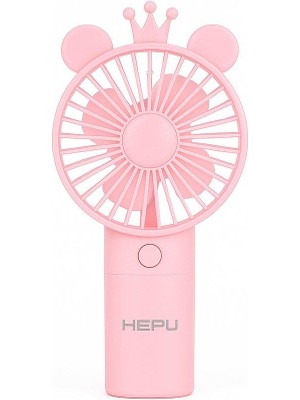 Hepu HP-F05 USB Şarjlı El Tipi Mini Fan – Taç Figürlü Sevimli Tasarım, Hafif ve Taşınabili