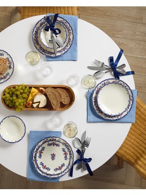 Bluebell Porselen Yemek Takımı 24 Parça 6 Kişilik Mavi