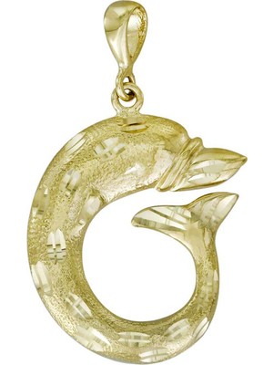 T51 Tuğrul Altın 14 Ayar Altın Yunus Kolye Ucu