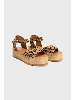 Love My Body Süet Sandalet Leopar Kahve 165L9605000
