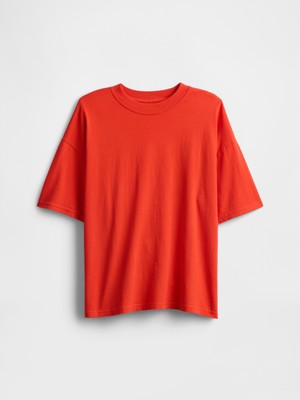 Gap Erkek Çocuk Kırmızı Gap Logo Relaxed T-Shirt