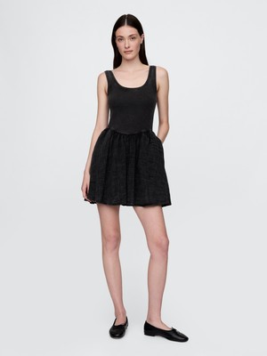 Gap Kadın Siyah Mini Askılı Elbise