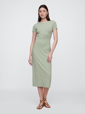 Gap Kadın Açık Yeşil Fitilli Midi Elbise