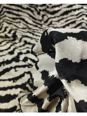 Siyah Kemik Renkte Saten Viskon (En  150 cm x Boy  320 Cm)