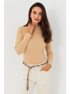 Kadın Camel Kaşkorse Basic Bluz AYD389