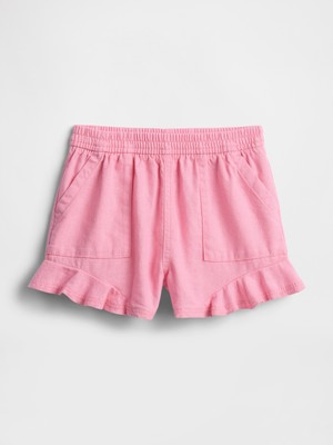 Gap Kız Bebek Açık Pembe Babygap Chambray Volanlı Pull-On Şortlar