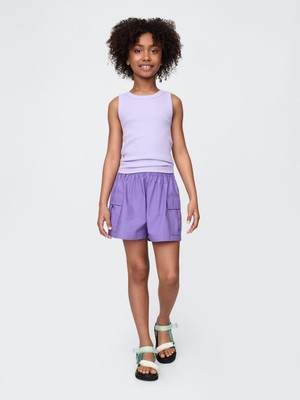 Gap Kız Çocuk Mor Poplin Easy Kargo Şort