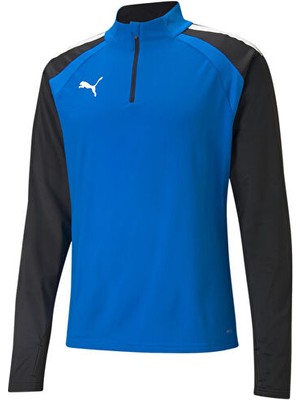 Puma Teamliga 1 4 Zip Top Erkek Futbol Antrenman Uzun Kollu Tişört 65723602 Mavi