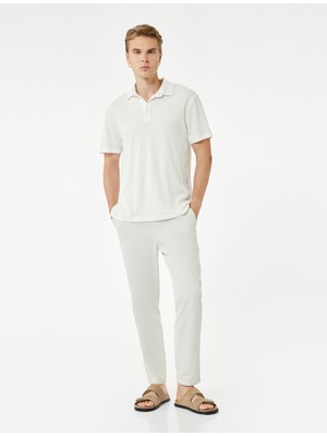 Koton Cep Detaylı Pamuklu Gabardin Beli Bağcıklı Pantolon