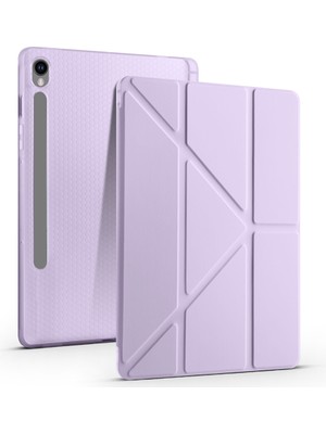 Samsung Galaxy Tab S10 Fe Plus 13.1 Inç Uyumlu Kılıf Tri Folding Kalem Bölmeli Standlı Kabak