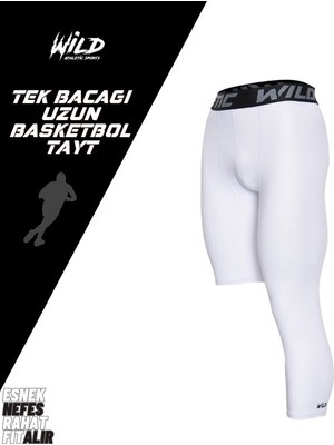 Basketbol Tek Bacak Uzun 3/4 Spor Tayt Sol Uzun