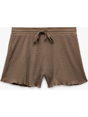 Koton Rahat Kalıp Beli Bağcıklı Mini Şort Pijama Altı