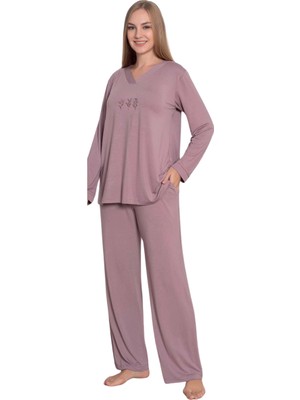 Limissi Viskon Uzun Kollu Kadın Pijama Takımı 24642