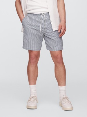 Gap Erkek Koyu Mavi 6" Relaxed Seersucker Mayo