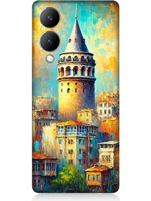 Vivo Y17S Uyumlu Galata’da Renkli Işıklar  Desenli Silikon Kılıf