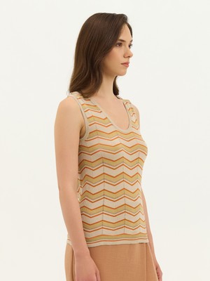 Karaca Kadın Regular Fıt Triko Atlet-Bej