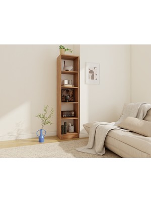 MasifMarket 5 Bölmeli Kitaplık Marbella Kiraz - Beyaz