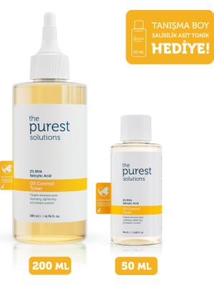 The Purest Solutions Siyah Nokta Karşıtı Salisilik Asit Tonik Cilt Bakım Seti 200 ml + 50 ml Yağlı Ciltler İçin