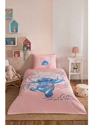 Özdilek Stitch Aloha Tek Kişilik Disney Lisanslı Lastikli Çarşaf Çocuk Pike Takımı