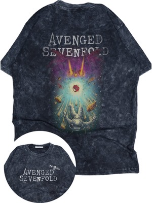 Unisex Oversize Avenged Sevenfold Sırt Baskılı Yıkamalı Rock Band Retro T-Shirt