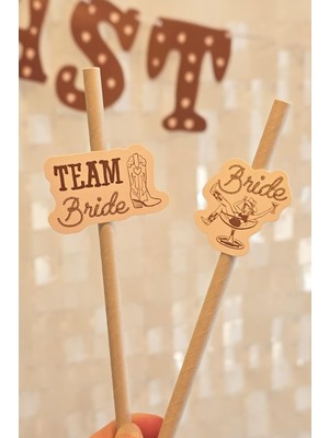 Bride Pipet Seti Last Rodeo Kovboy Konsept Bekarlığa Veda Bride Party Süslü Pipet Takımı 5 Li