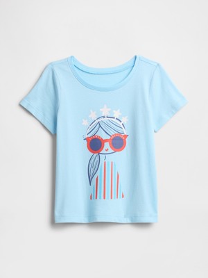 Gap Kız Bebek Açık Mavi Babygap Grafik T-Shirt