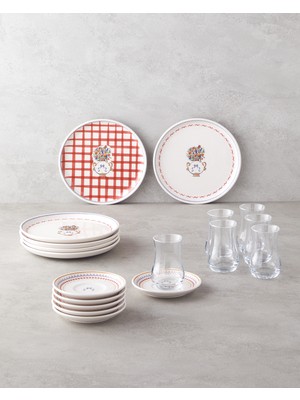 Clara Seramik Pasta Seti 18 Parça 6 Kişilik Renkli