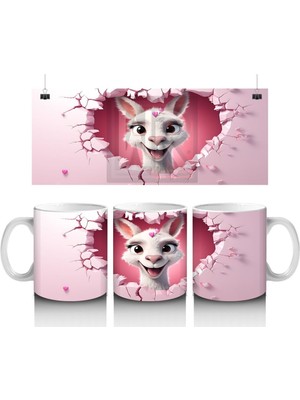 Çocuklara Sütü Sevdiren Duvarı Delip Bakan Zıpır Keçi Kupa Bardak