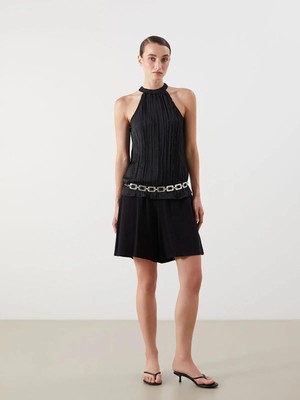 Lcwaıkıkı Classic  Beli Lastikli Keten Karışımlı Kadın Şort  (S5)